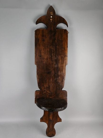 STATUENKONSOLE aus geschnitztem Holz, gekrönt von 