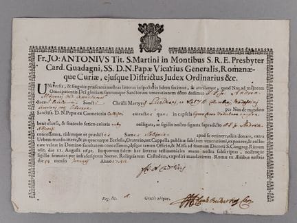 AUTENTICA, stampata su carta vergata e completata 