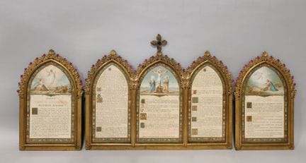 Altar-KANONE im neugotischen Stil aus vergoldetem 