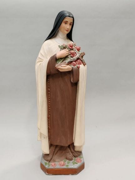 HEILIGE THERESA vom Kinde Jesu. Polychrome Gipssta