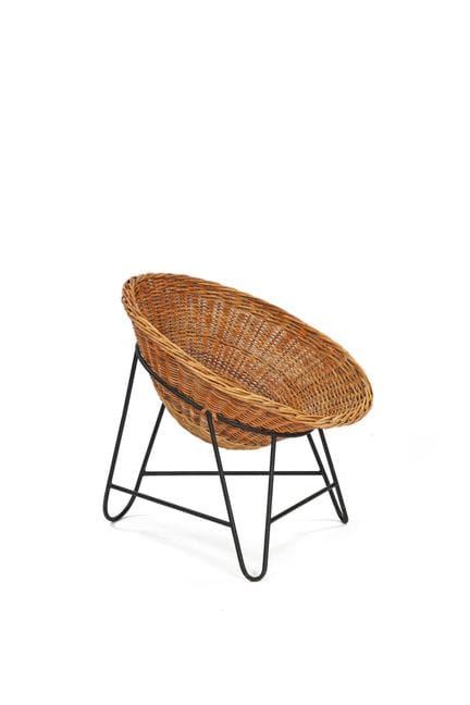 Sessel mit Korbgeflecht aus geflochtenem Rattanmar
