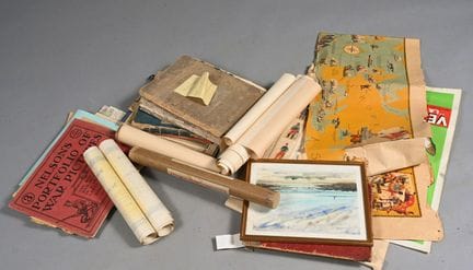 Lot de brevets et diplômes, des revues, des cartes