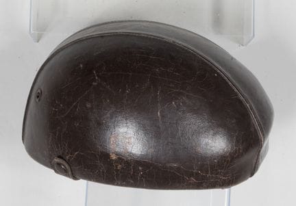 Aviation: Casque Guéneau pilote en cuir.
