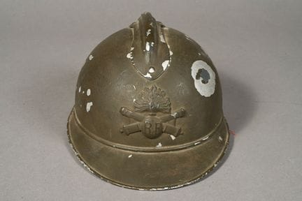 FRANCE. Casque ADRIAN 1915, aluminium, artillerie,