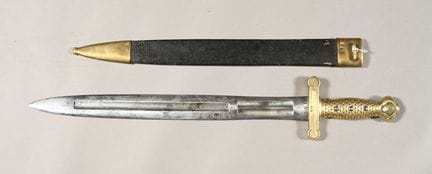 FRANCE. Glaive d'artillerie 1816, poignée laiton à