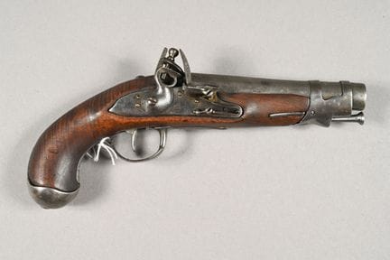 FRANCE. Pistolet de style Gendarmerie à silex, can