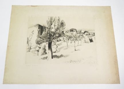 保罗·勒马尼（1905-1977）。风景画。 维林纸上的蚀刻版画，右下角签名，左下角标注“艺术家试印