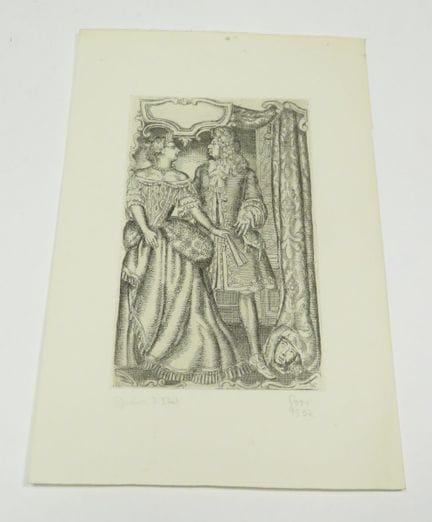 加斯顿·古尔（Gaston GOOR，1902-1977）。《构图》，1952年。 绢纸上蚀刻版画，