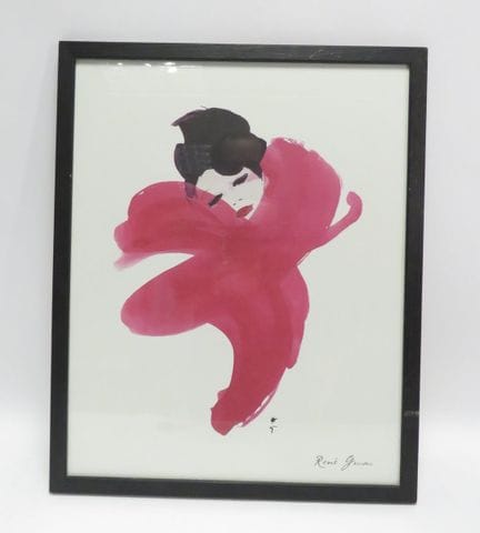 据雷内·格鲁奥（1909-2004）作品。插图《温柔》。彩色胶印于厚纸上，版画右下角有签名。法国图形