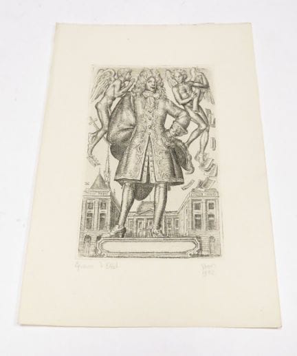 加斯顿·古尔（Gaston GOOR，1902-1977）。《构图》，1952年。 绢纸上蚀刻版画，