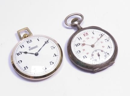 Lote de relojes de bolsillo de metal plateado y do