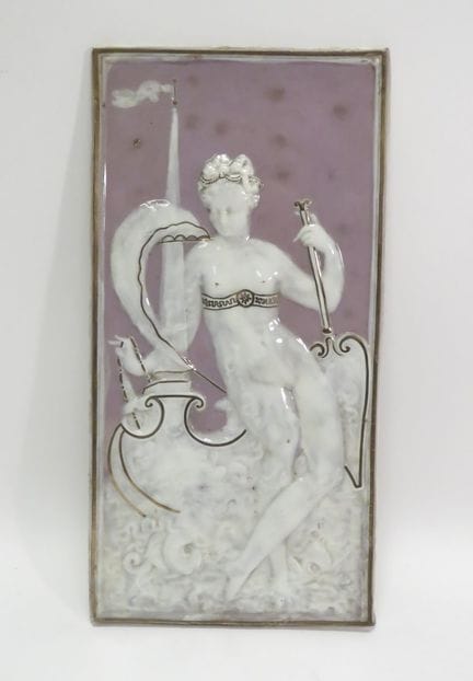 Placa decorativa de porcelana sin esmaltar, con de