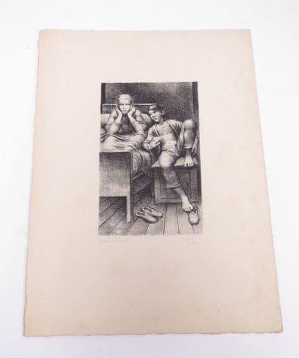 加斯顿·古尔（Gaston GOOR，1902-1977）。《构图》，1952年。 灰度石版画，经艺