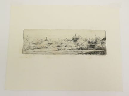 归因于让-皮埃尔·科内（Jean-Pierre CORNET，生于1925年）。乡村风景。维林纸上的