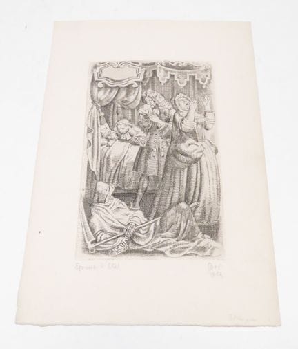加斯顿·古尔（Gaston GOOR，1902-1977）。《构图》，1953年。 绢纸上蚀刻版画，