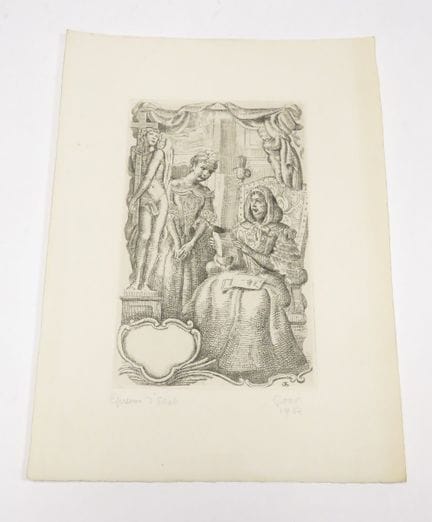 加斯顿·古尔（Gaston GOOR，1902-1977）。《构图》，1952年。 绢纸蚀刻版画，经