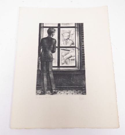 加斯顿·古尔（Gaston GOOR，1902-1977）。《构图》，1932年。 灰度石版画，经艺
