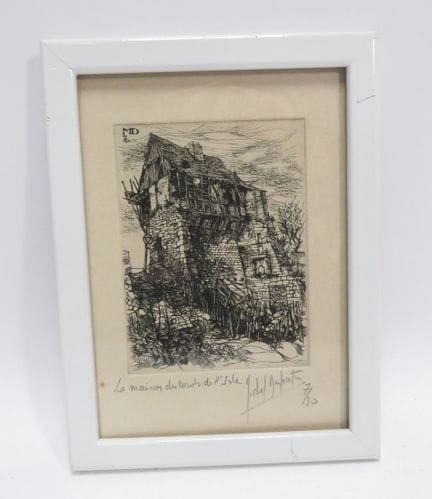 米歇尔·德斯波特（1942-1994）。《伊尔森林之屋》。 维林纸上的蚀刻版画，由艺术家亲笔签名，右