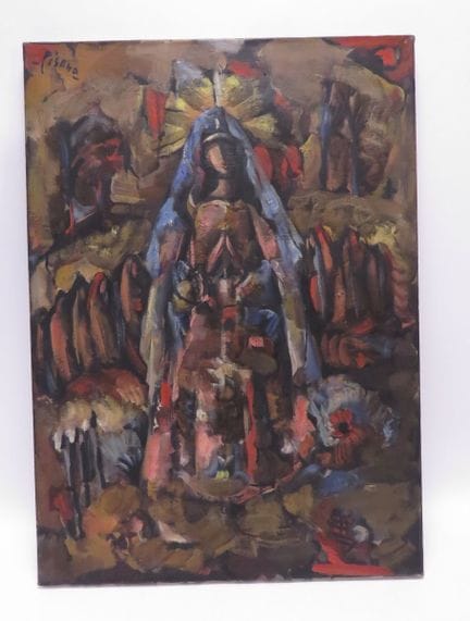Eduardo PISANO (1912-1986). La Virgen. Óleo sobre 