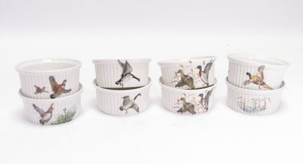 Juego de ocho cuencos de PORCELANA DE PARÍS, decor