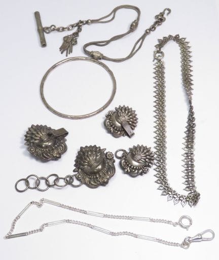 Lote de joyas variadas de plata (ley mínima de 800