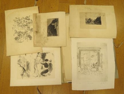 各类版画套装（含蚀刻版画）。创作年代横跨18至20世纪。画板尺寸：56 x 38.5 厘米。本套装按