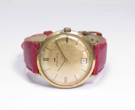 JACQUET-DROZ. Montre bracelet mixte en plaqué-or j