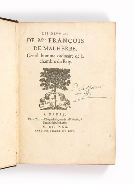 MALHERBE (François de). The Works of Monsieur Fran