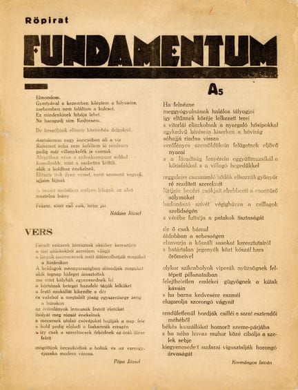 [MAGAZINE]. FUNDAMENTUM. Szeged, 1924. 23.3 x 15.4