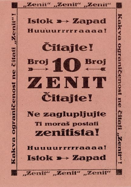 ADVERTISING POSTER for the MAGAZINE ZENIT. Zagreb,
