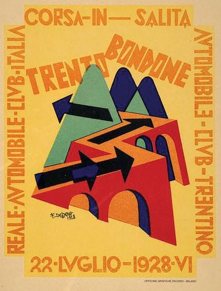 [POSTER for a CAR RALLY]. TRENTO BONDONE. AUTOMOBI