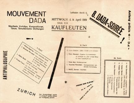 [POSTER]. DADA MOVEMENT. 8. DADA EVENING. Zurich, 