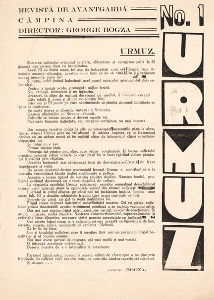 ROUMANIE [REVUE]. URMUZ. Câmpina, No.1, 3, 4, 5/19