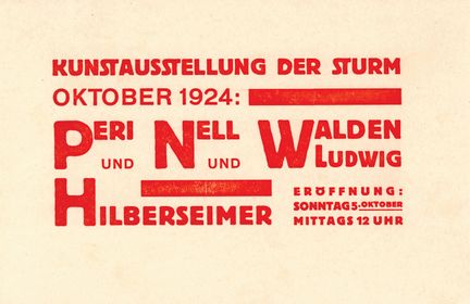 [INVITATIONS]. GALERIE DER STURM. Berlin, 1924. 10