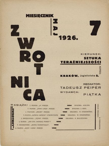 [MAGAZINE]. ZWROTNICA. Kraków, No. 7|1926. 30.9 x 