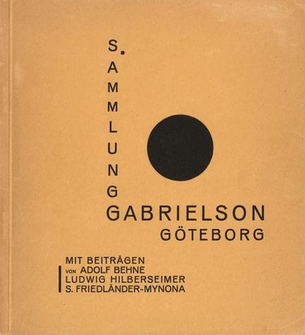 [藏品目录]。哥德堡加布里尔森收藏。柏林，1923年。23×21厘米，封面设计，字体设计：埃里希·布