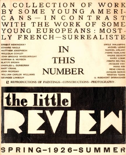 UNITED STATES [MAGAZINE]. THE LITTLE REVIEW. New Y