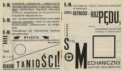 [PROSPECTUS]. BIURA REKLAMA MECHANO. Warsaw, 1924.