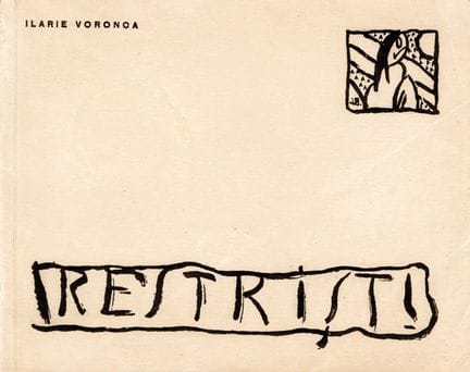VORONCA Ilarie. RESTRISTI. Bukarest, 1923. 16,5 x 
