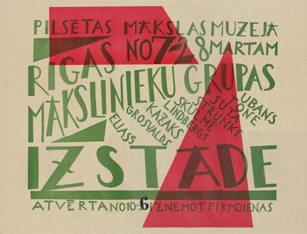 LATVIA [ART EXHIBITION POSTER]. IZSTADE. Riga, 192