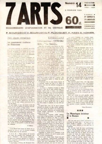 [REVUE]. 7 ARTS. Bruxelles, No.14/1925. 49,8 x 32,