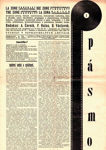 [JOURNAL]. PASMO. Brno, No. 1/1924. 47.7 x 31.4 cm