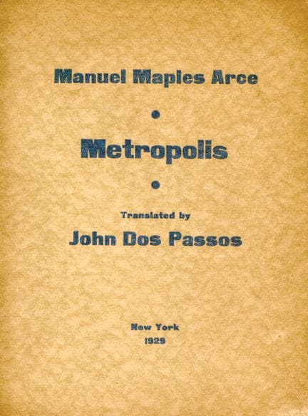 ARCE Manuel Maples. METROPOLIS. New York, 1929. 32