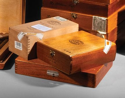 Boîte de cigares en bois estampillée Partagas, mod