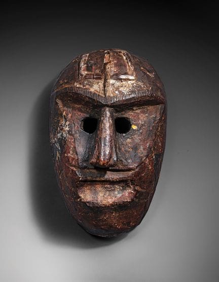 INDIEN
Geschnitzte Holzmaske, runde, durchbrochene