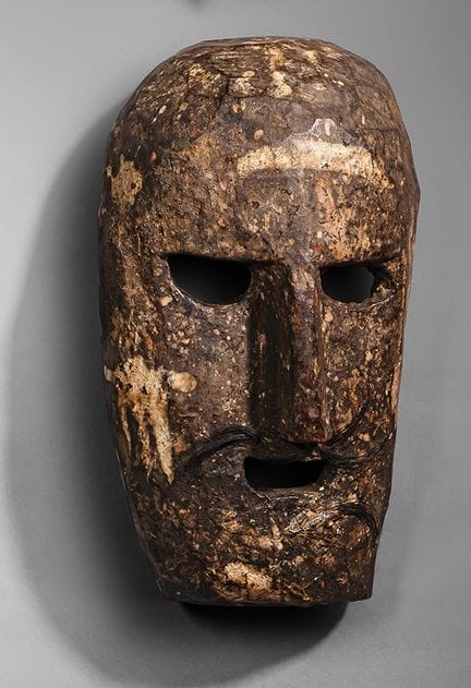 NEPAL, Gurung?
Geschnitzte Holzmaske, Augen und Mu