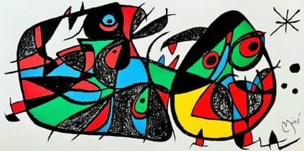 （据）米罗·胡安（1893—1983）
米罗 雕塑家 意大利 1974
石版画，右下角刻有签名，原版
