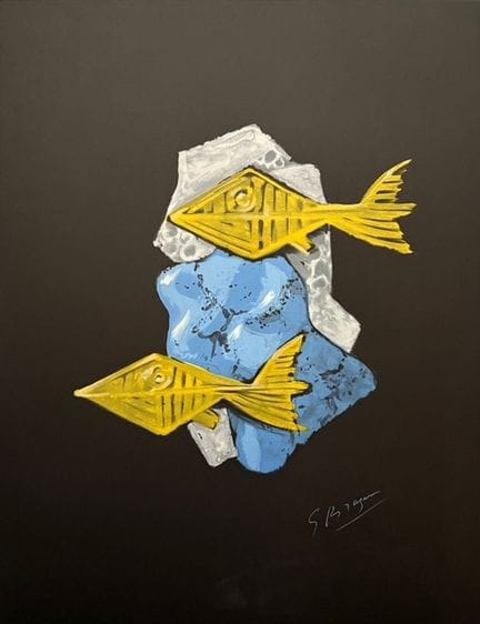（据）乔治·布拉克（1882—1963）
《河神》
石版画，版面上签名。Art-Litho工作室，出