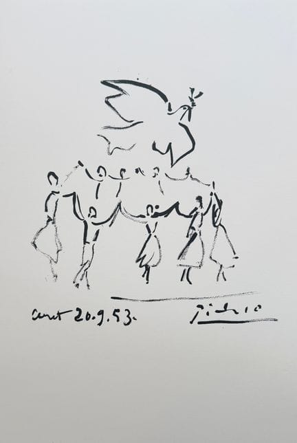 （据）巴勃罗·毕加索（1881—1973）
《和平鸽》
石版画，右下角石版上签名，根据艺术家原作在羊