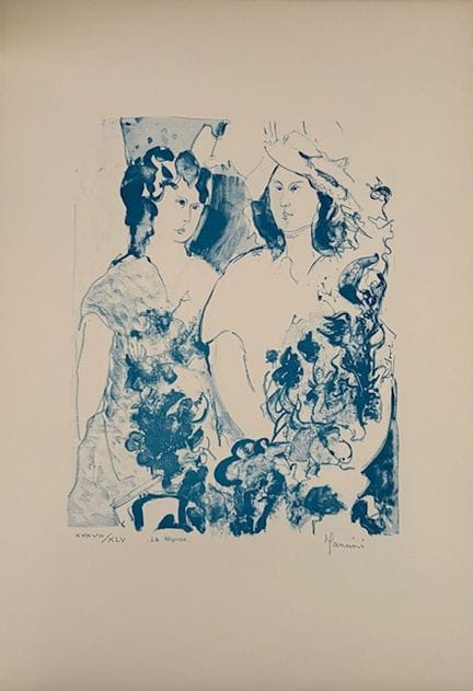 曼奇尼·克劳德（1937 - ）
《尼斯女子》
石版画，右下角以铅笔签名，左下角标有编号 XXXVI